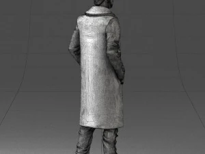 000204 Elegant Man in Long Coat 1119 3dp 3D Print Model