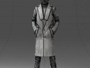 000204 Elegant Man in Long Coat 1119 3dp 3D Print Model