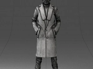 000204 Elegant Man in Long Coat 1119 3dp 3D Print Model