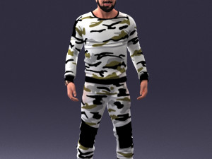 man in camouflage 1203 3d print ready Modello di stampa 3D