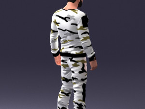 man in camouflage 1203 3d print ready Modello di stampa 3D
