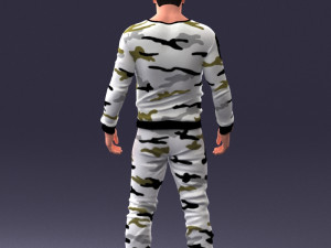 man in camouflage 1203 3d print ready Modello di stampa 3D