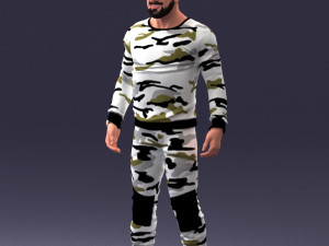 man in camouflage 1203 3d print ready Modello di stampa 3D