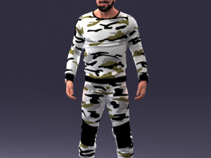man in camouflage 1203 3d print ready Modello di stampa 3D