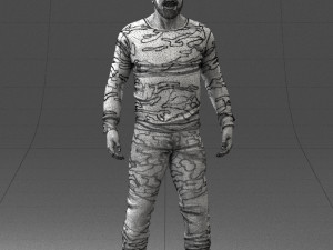 man in camouflage 1203 3d print ready Modello di stampa 3D