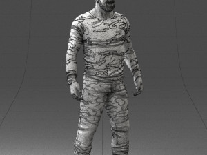 man in camouflage 1203 3d print ready Modello di stampa 3D