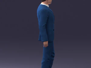 000233 Man in Stylish Three-Piece Suit 1217 3D Model