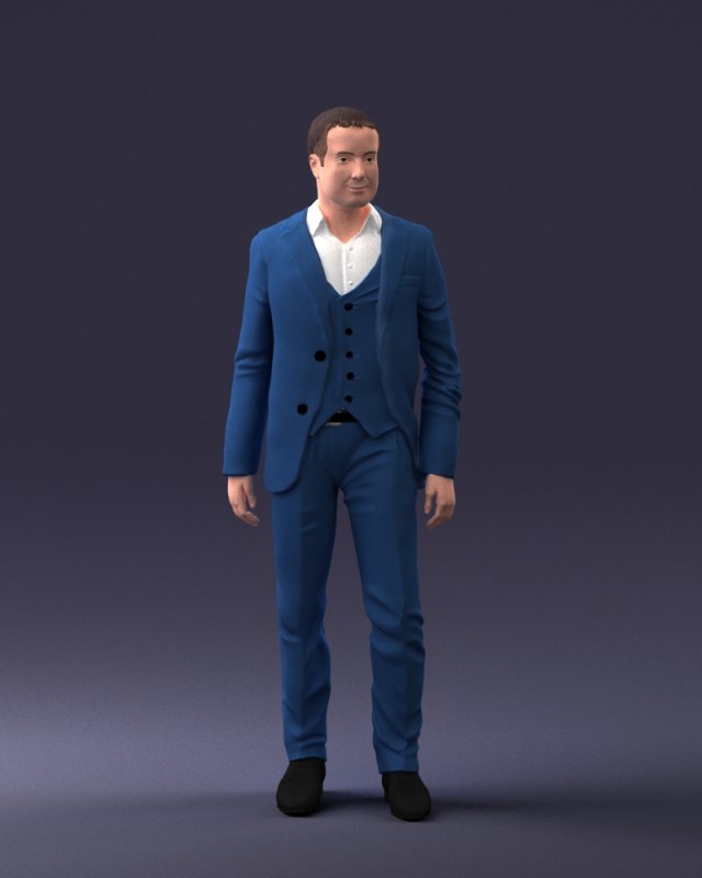 man in stylish suit 1217-2 3d print ready 3D Print Model .c4d .max .obj .3ds .fbx .stl .blend 
