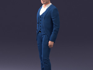 man in stylish suit 1217-2 3d print ready 3D Print Model