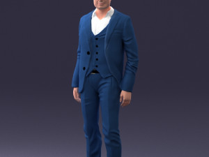 man in stylish suit 1217-2 3d print ready 3D Print Model