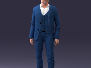 man in stylish suit 1217-2 3d print ready 3D Print Model