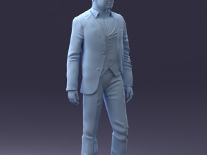 man in stylish suit 1217-2 3d print ready 3D Print Model