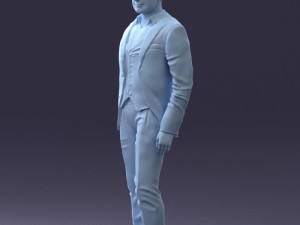 man in stylish suit 1217-2 3d print ready 3D Print Model