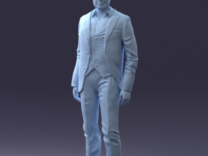 man in stylish suit 1217-2 3d print ready 3D Print Model