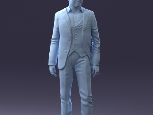 man in stylish suit 1217-2 3d print ready 3D Print Model