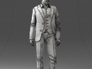man in stylish suit 1217-2 3d print ready 3D Print Model
