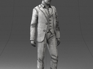 man in stylish suit 1217-2 3d print ready 3D Print Model