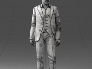 man in stylish suit 1217-2 3d print ready 3D Print Model