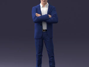 Man in pose suit 1217-3 3D Model