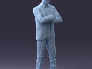 Man in pose suit 1217-3 3D Model