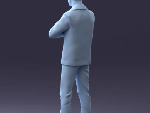 Man in pose suit 1217-3 3D Model