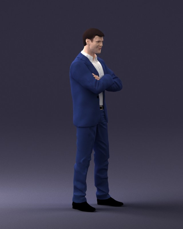 man in pose suit 1217-3 3d print ready 3D 打印模型 .c4d .max .obj .3ds .fbx .stl .blend 