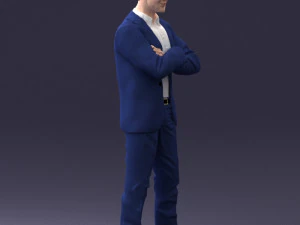 000234 Man in Blue Suit Crossed Arms Pose 1217 3dp 3D Print Model