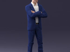 000234 Man in Blue Suit Crossed Arms Pose 1217 3dp 3D Print Model