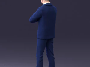 000234 Man in Blue Suit Crossed Arms Pose 1217 3dp 3D Print Model