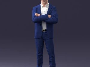 000234 Man in Blue Suit Crossed Arms Pose 1217 3dp 3D Print Model