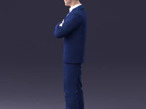 000234 Man in Blue Suit Crossed Arms Pose 1217 3dp 3D Print Model