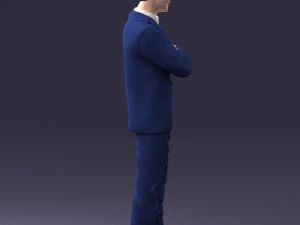 000234 Man in Blue Suit Crossed Arms Pose 1217 3dp 3D Print Model