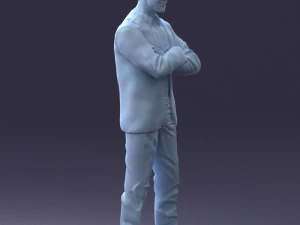 000234 Man in Blue Suit Crossed Arms Pose 1217 3dp 3D Print Model