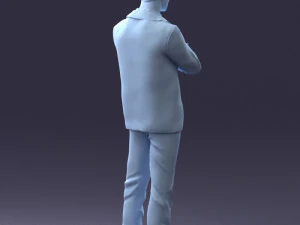 000234 Man in Blue Suit Crossed Arms Pose 1217 3dp 3D Print Model