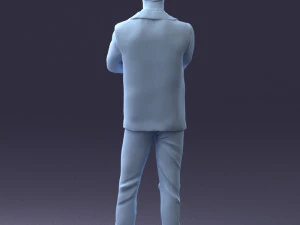 000234 Man in Blue Suit Crossed Arms Pose 1217 3dp 3D Print Model