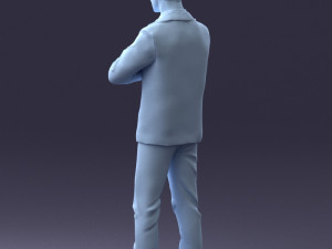 man in pose suit 1217-3 3d print ready 3D 打印模型