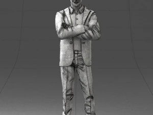 000234 Man in Blue Suit Crossed Arms Pose 1217 3dp 3D Print Model