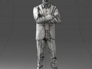 000234 Man in Blue Suit Crossed Arms Pose 1217 3dp 3D Print Model