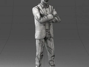 000234 Man in Blue Suit Crossed Arms Pose 1217 3dp 3D Print Model