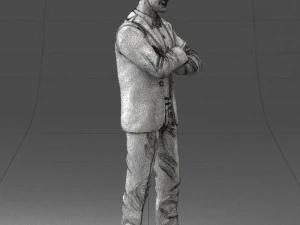 000234 Man in Blue Suit Crossed Arms Pose 1217 3dp 3D Print Model