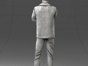 000234 Man in Blue Suit Crossed Arms Pose 1217 3dp 3D Print Model
