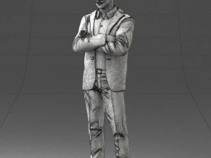 000234 Man in Blue Suit Crossed Arms Pose 1217 3dp 3D Print Model