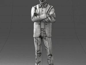 000234 Man in Blue Suit Crossed Arms Pose 1217 3dp 3D Print Model