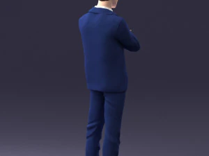 000234 Man in Blue Suit Crossed Arms Pose 1217 3dp 3D Print Model