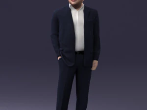 000271 Middle-Aged Man in Suit 0614 3D Model