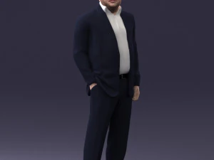 000271 Middle-Aged Man in Suit 0614 3D Model