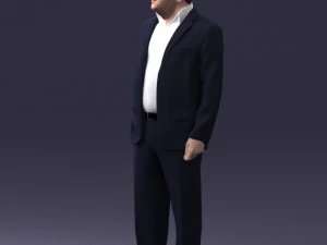 000271 Middle-Aged Man in Suit 0614 3D Model
