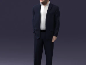 000271 Middle-Aged Man in Suit 0614 3D Model