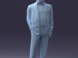 000271 Middle-Aged Man in Suit 0614 3D Model