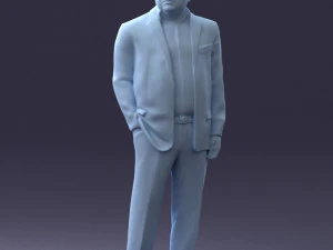 000271 Middle-Aged Man in Suit 0614 3D Model